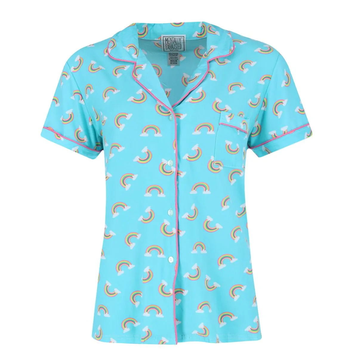 Women's Rainbow Notch Short Sleeve and Shorts Pajama Set