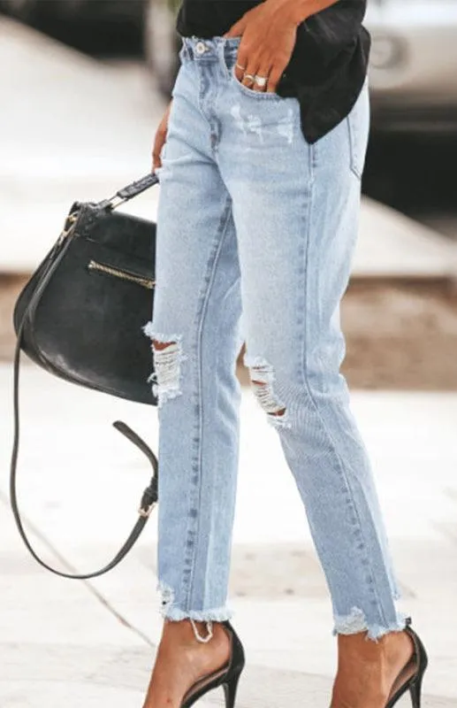 Women's Ripped Jeans Pants
