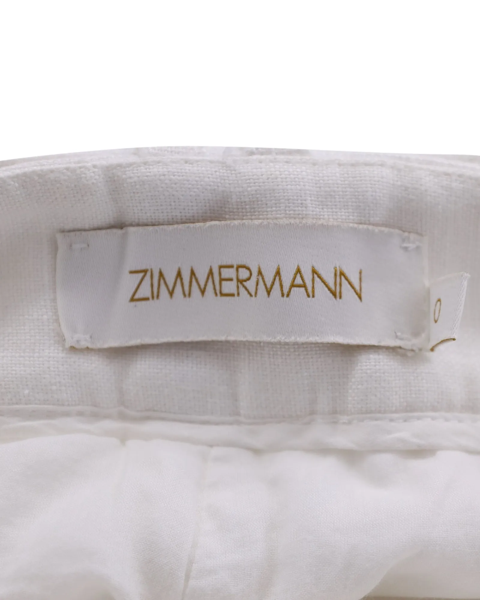 Zimmermann Wavelength Belted Wide-Leg Pants in White Linen