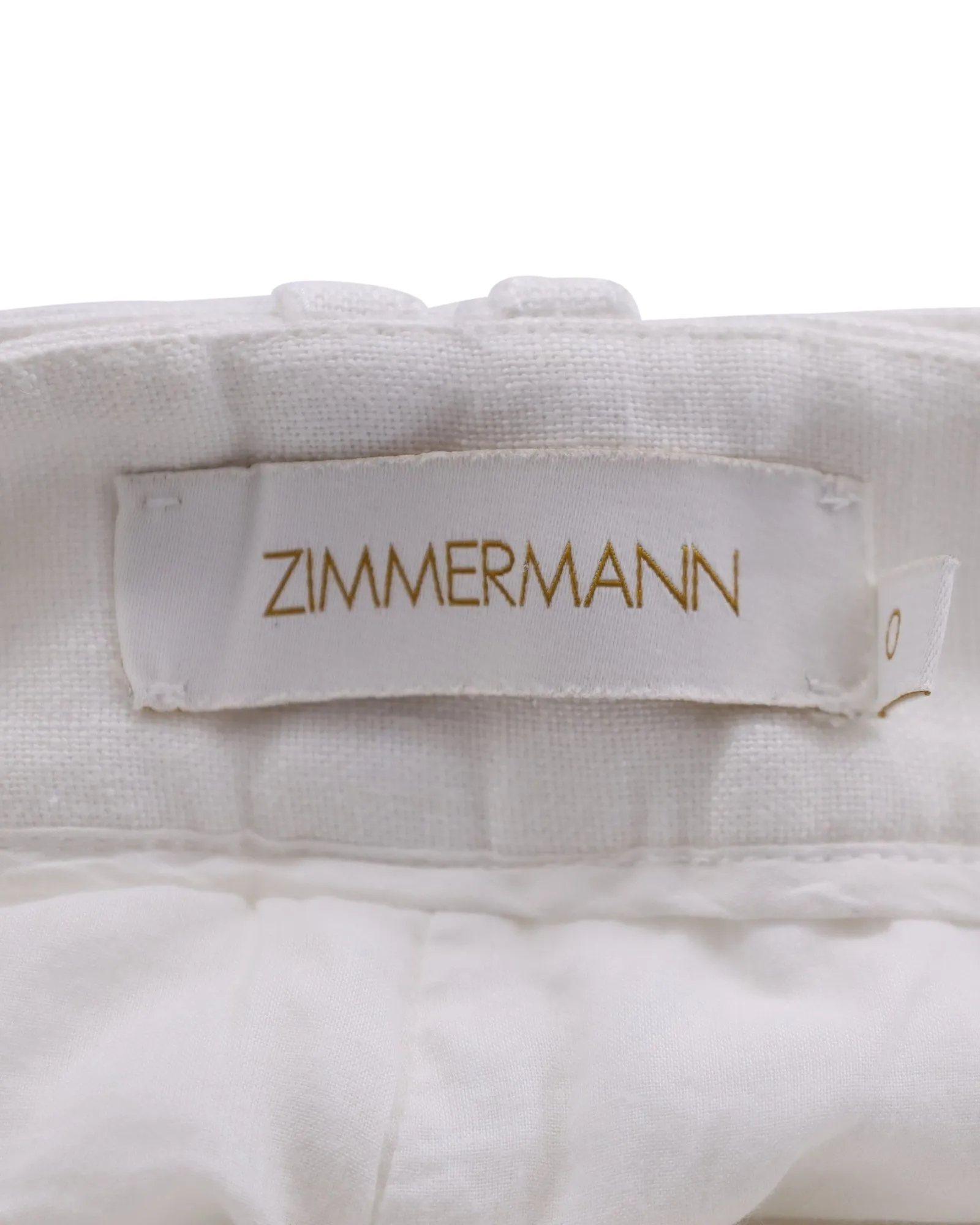 Zimmermann Wavelength Belted Wide-Leg Pants in White Linen